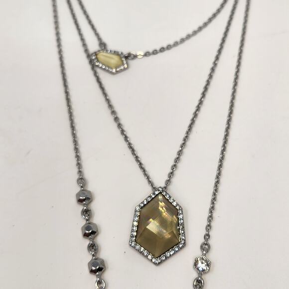 Chloe Isabel Multi Chain 3 in 1 Necklace Convertible Rhinestone Silver Tone - Picture 5 of 8